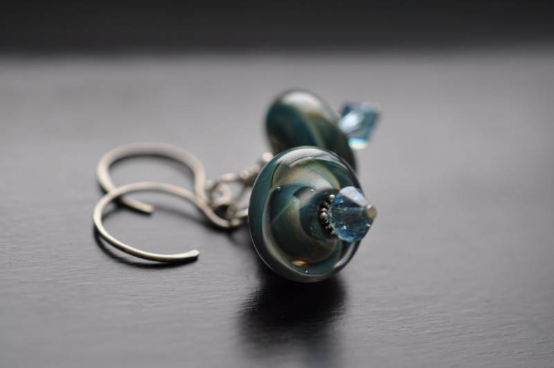 Lampwork Ohrringe, Sterling Silber, Handgemachte Ohrwirte von DesignsByTahra
