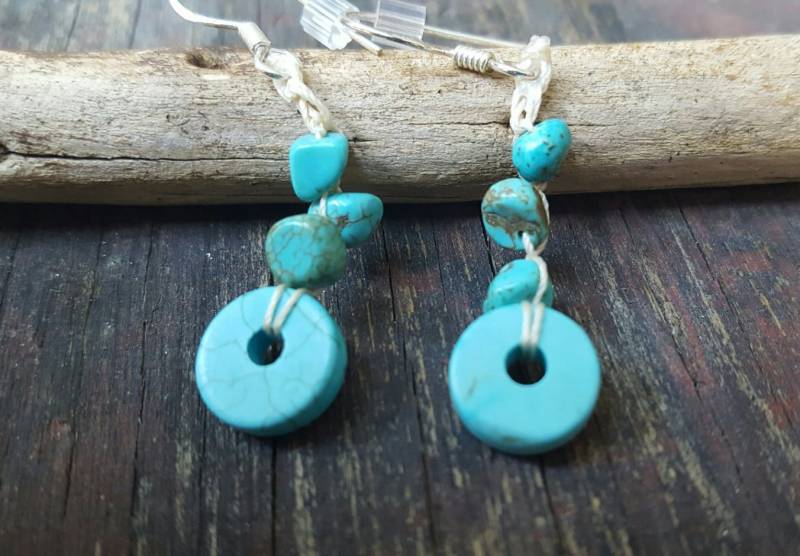 strand Schmuck, Freizeitkleidung, Kreuzfahrt Tragen, Türkis Ohrringe, Boho Ohrringe, , Perlen Häkelschmuck, Festival Schmuck von DesignsEntwined