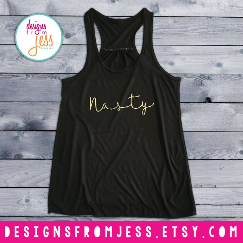 Nasty Woman Tank Gold Print Racerback von DesignsFromJess
