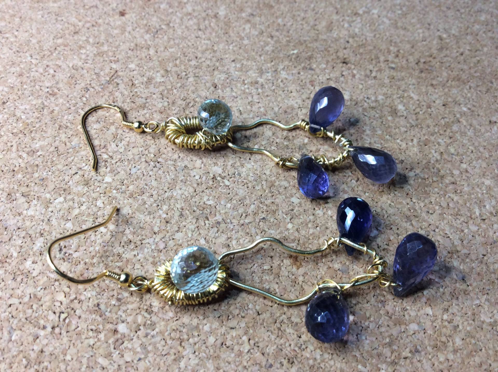 Grüne Amethyst Und Wasser Saphir Ohrringe Grüne Amethyst Und Wasser Saphir Ohrringe von DesignsOnBenbecula2