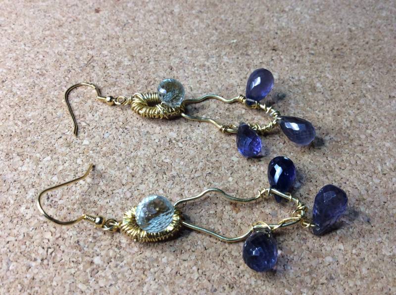 Grüne Amethyst Und Wasser Saphir Ohrringe Grüne Amethyst Und Wasser Saphir Ohrringe von DesignsOnBenbecula2