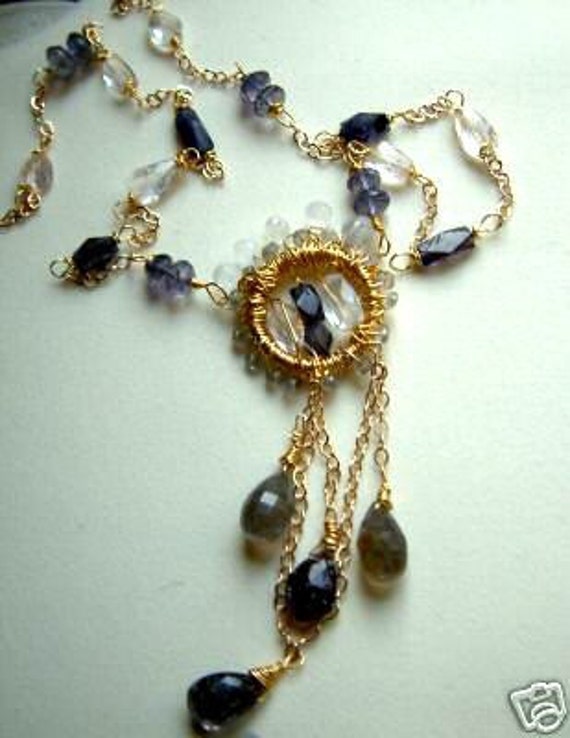 Iolith Moss-Amethyst Morganit Mondstein Gold Halskette Von Designs Auf Benbecula Iolith Moss-Amethyst Morganit Mondstein Gold Halskette Von Designs Auf Benbecula von DesignsOnBenbecula2