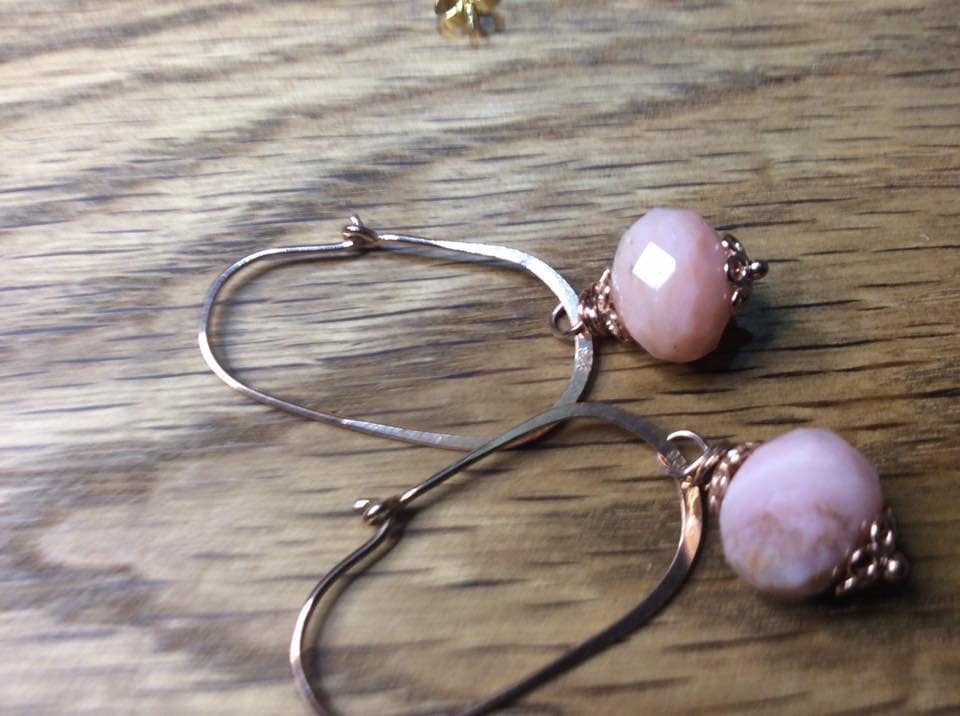 Rosa Andenopal Rose Gold Vermeil Ohrringe Rosa Andenopal Rose Gold Vermeil Ohrringe von DesignsOnBenbecula2