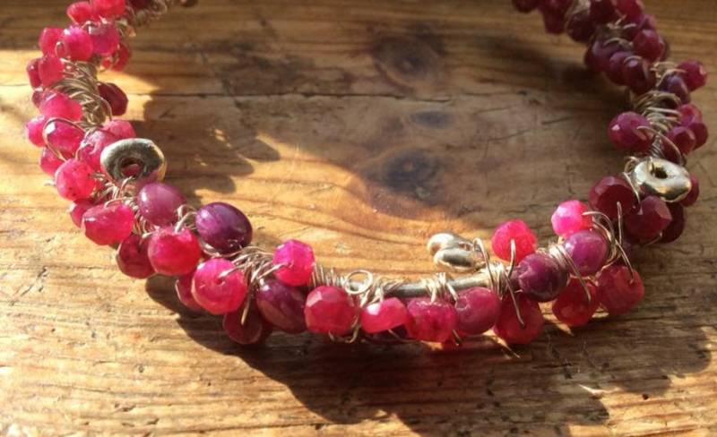 Rubin Thai Karen Silber Armband von DesignsOnBenbecula2