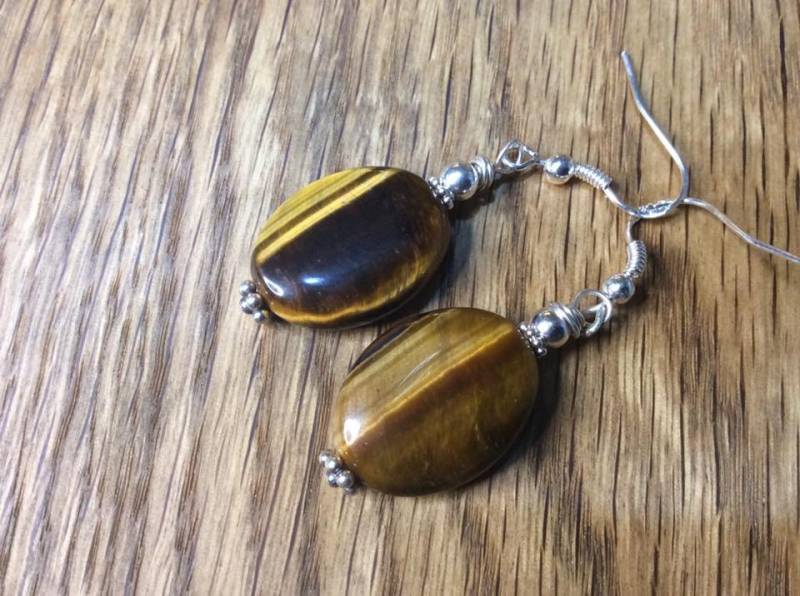 Tiger Eye Ohrringe, Silber von DesignsOnBenbecula2