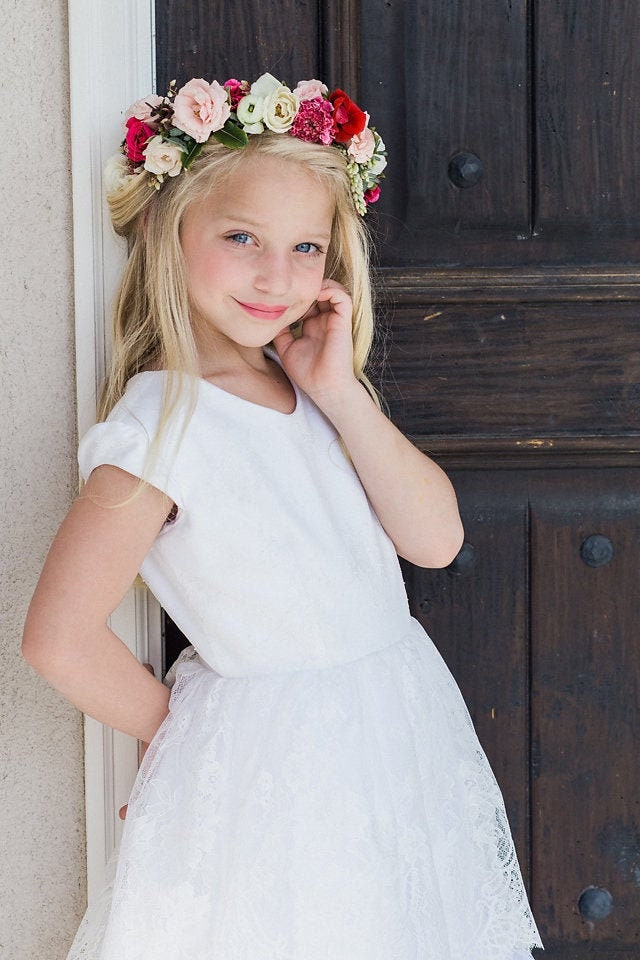 Tüll Blumenmädchen Taufe Erstkommunion Kleid Größe 7 Hochzeit Junior Brautjungfer Kleines Weißes Prinzessinnenkleid Tüll Blumenmädchen Taufe Erstkommunion Kleid Größe 7 Hochzeit Junior Brautjungfer Kleines Weißes Prinzessinnenkleid von DesignsRE