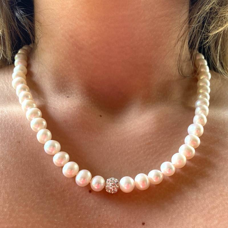 Echte Süßwasserperlen Halskette | Perlenkette 8 Mm Perlen von DesignsbyCaitlynMary