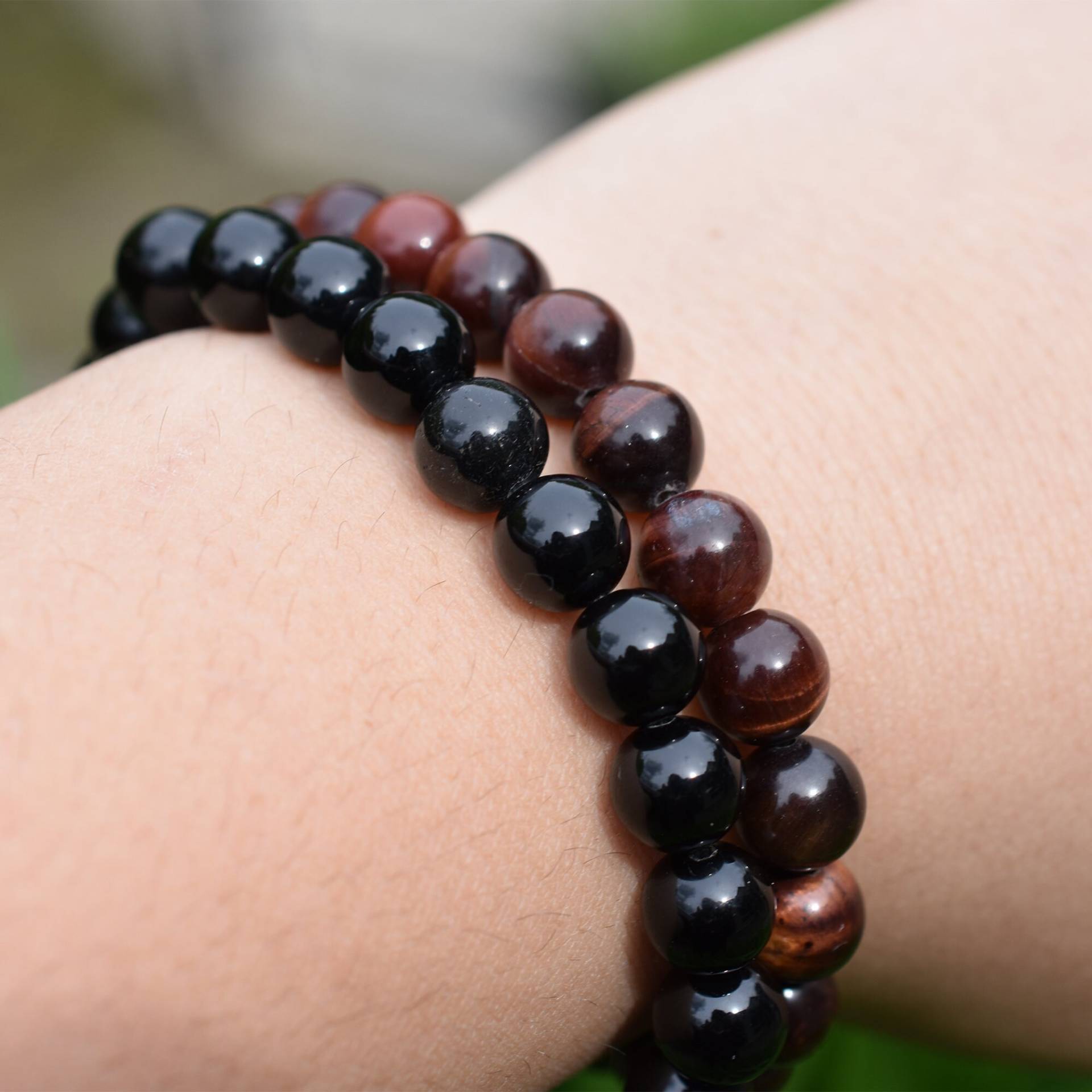 Rotes Tigerauge Perlenarmband Und Schwarzes Quarz Bündel | Perlenarmbänder Echte Steine Rotes Tigerauge Perlenarmband Und Schwarzes Quarz Bündel | Perlenarmbänder Echte Steine von DesignsbyCaitlynMary