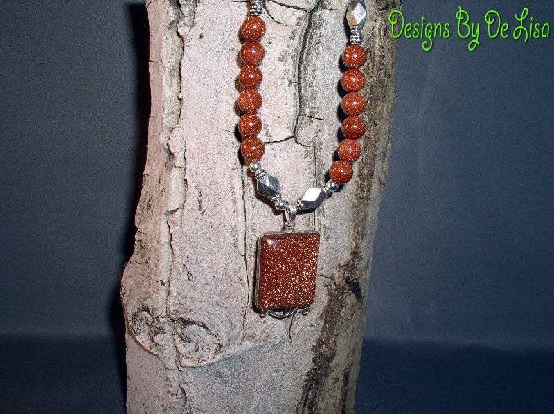 Goldstone Sitara Anhänger Halskette Goldstone Sitara Anhänger Halskette von DesignsbyDeLisa