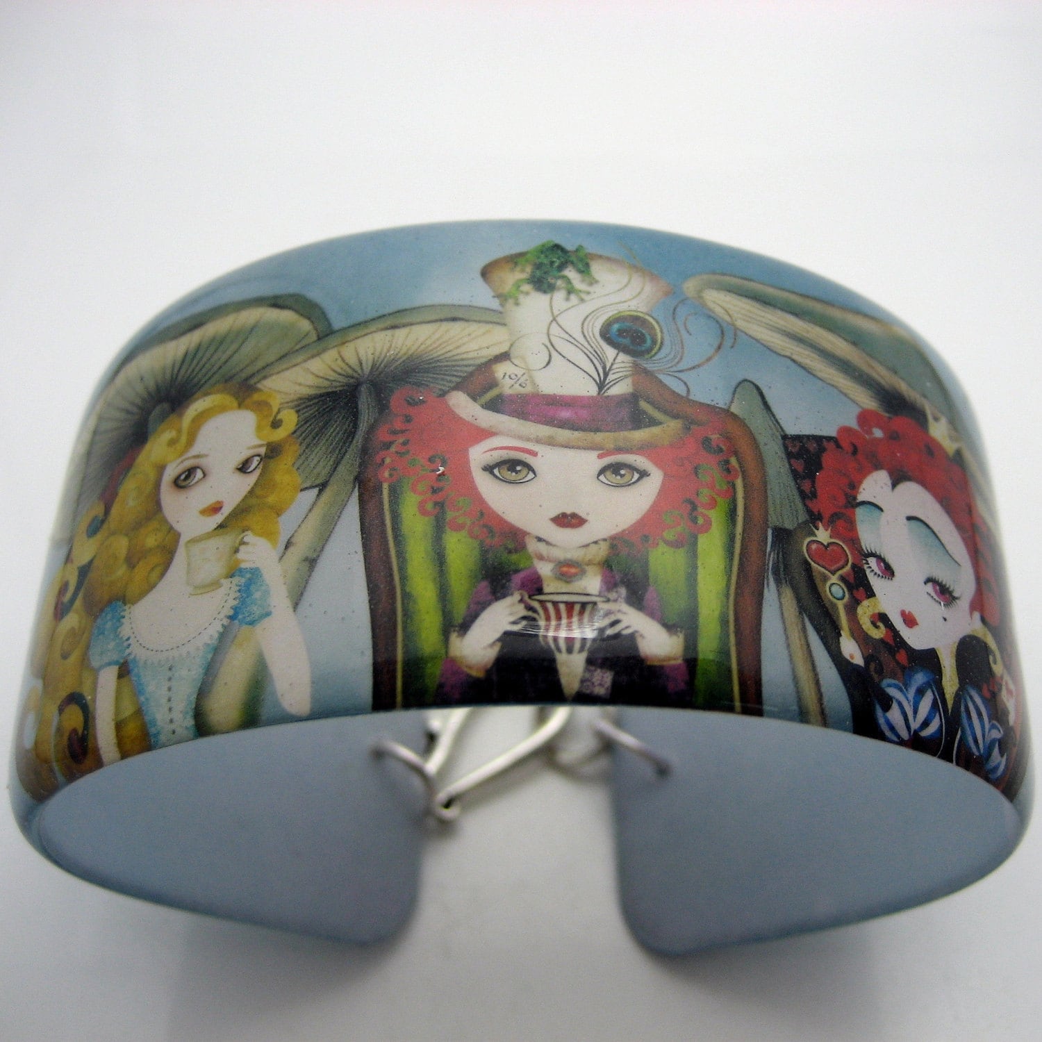 Alices Mad Tea Party Harz Kunst Manschette Armreif - Wunderland Originalgrafiken Von Sandragrafik Mit von DesignsbyTami