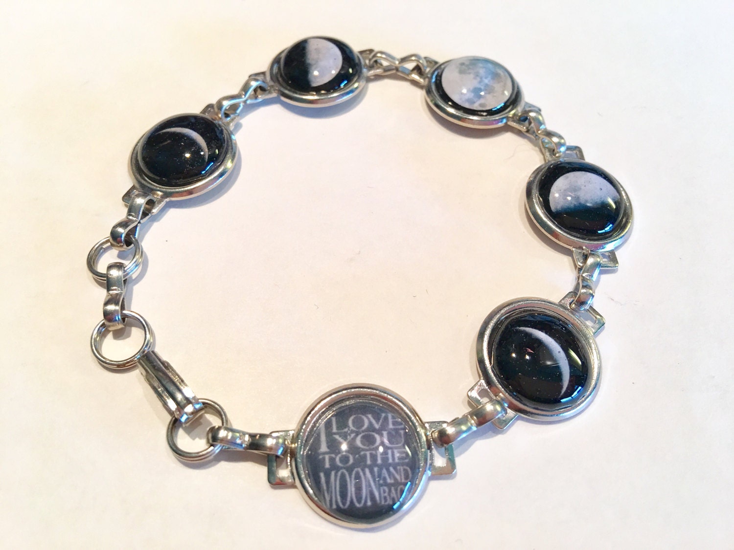 Benutzerdefinierte Silber Lünette Harz Andenken Speicher Bettelarmband Personalisiert Mit Ihren Fotos Oder Eine Mutter Schmuck Gif Liebe Zum Mond von DesignsbyTami