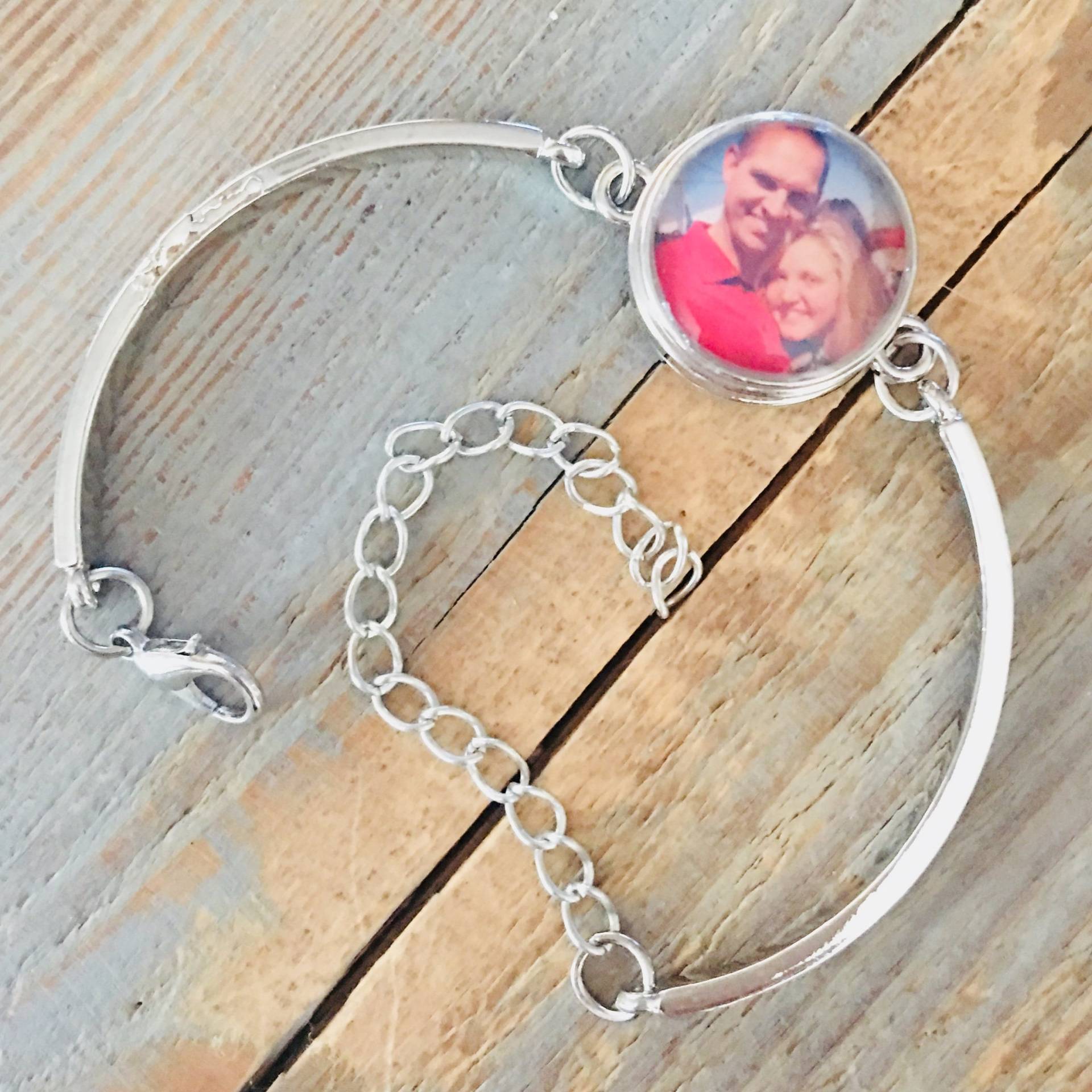 Personalisierte Foto Snap Charme Silber Armreif Armband Ingwer Noosa Austauschbare Geschenk Ingwersnap 18mm Benutzerdefinierte Manschette Zart von DesignsbyTami