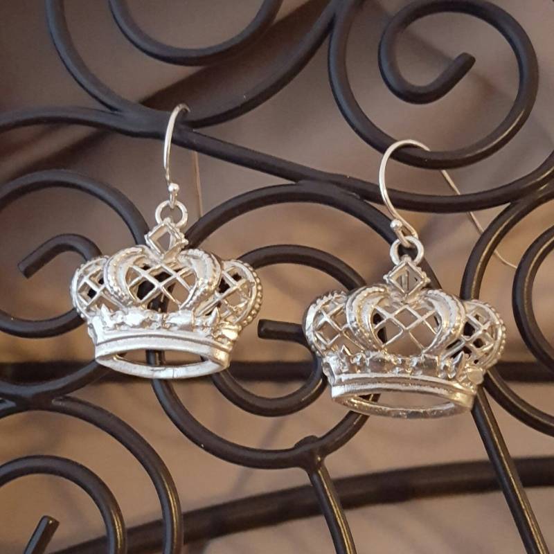 sterling Silber Krone Ohrringe von Designsbylindabickel