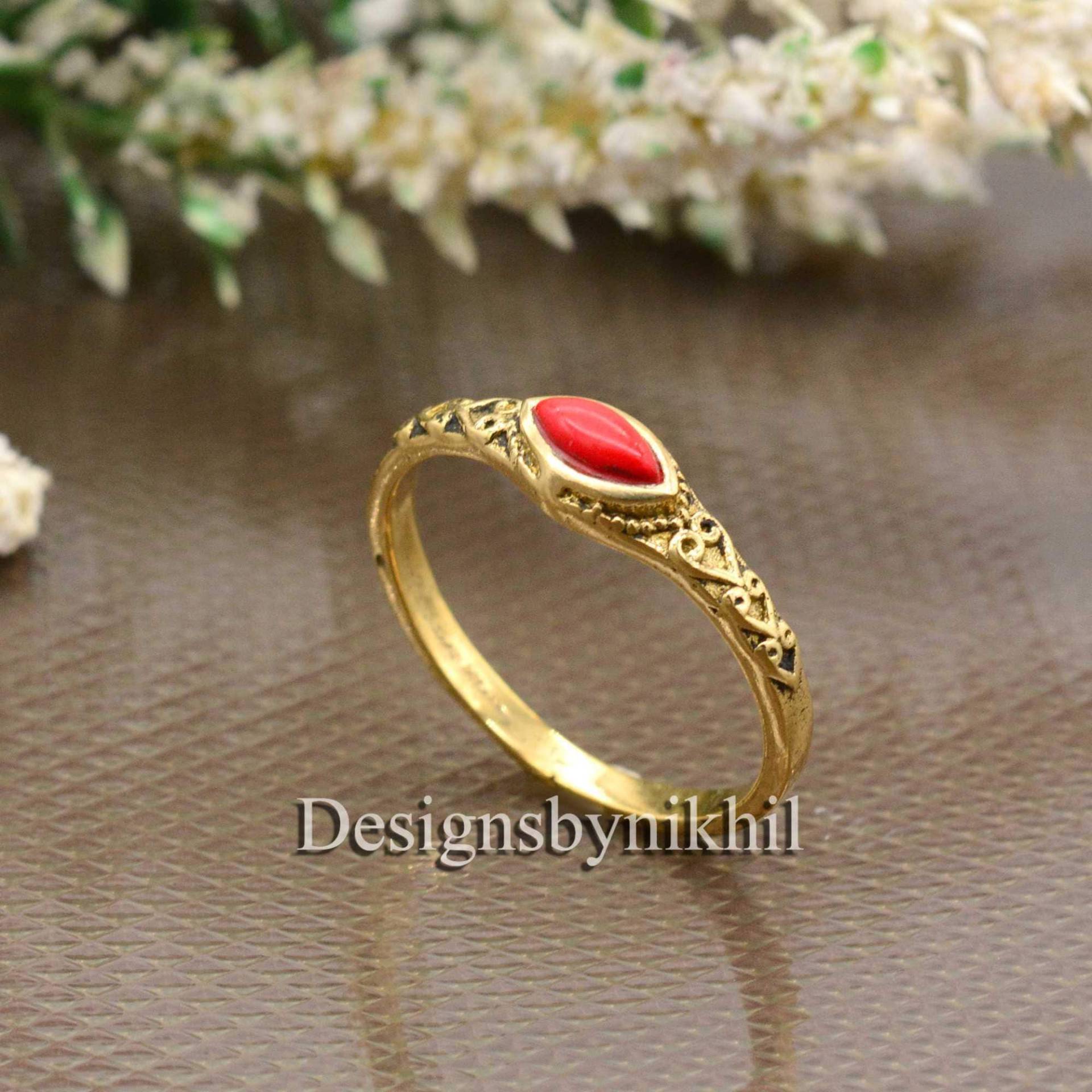 Koralle Edelstein Ring, Designer Messing Midi Versprechen Ringe Für Frauen, Jubiläumsgeschenk, Minimalistisch Valentinstag Geschenke, Mutter Geschenk Koralle Edelstein Ring, Designer Messing Midi Versprechen Ringe Für Frauen, Jubiläumsgeschenk, Minimalistisch Valentinstag Geschenke, Mutter Geschenk von Designsbynikhil
