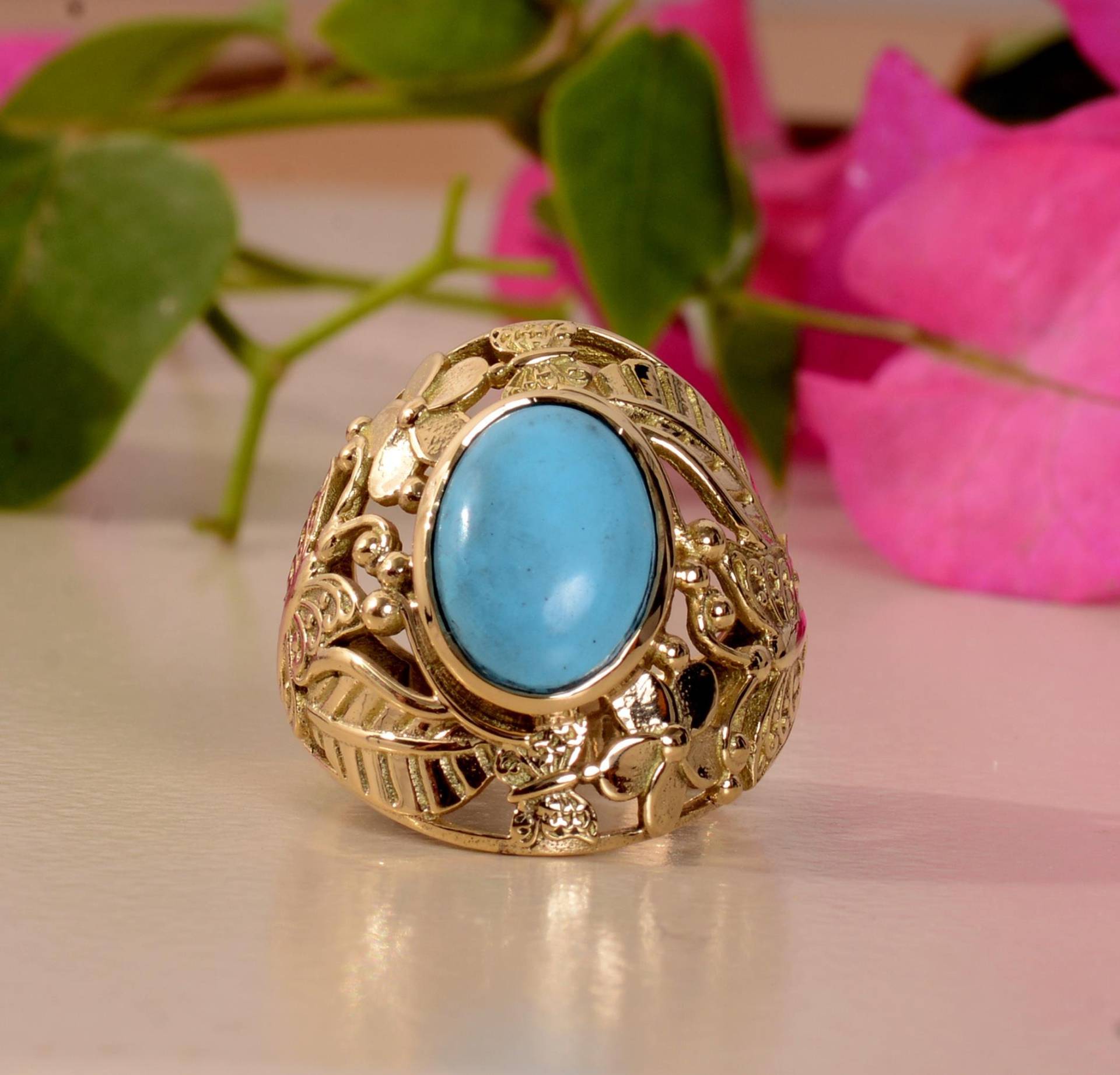 Larimar Edelstein Ring, Messingring, Blumen Design Handgefertigter Ringe Für Frauen, Vintage Ringe, Boho Paar Valentinstag Geschenke Larimar Edelstein Ring, Messingring, Blumen Design Handgefertigter Ringe Für Frauen, Vintage Ringe, Boho Paar Valentinstag Geschenke von Designsbynikhil