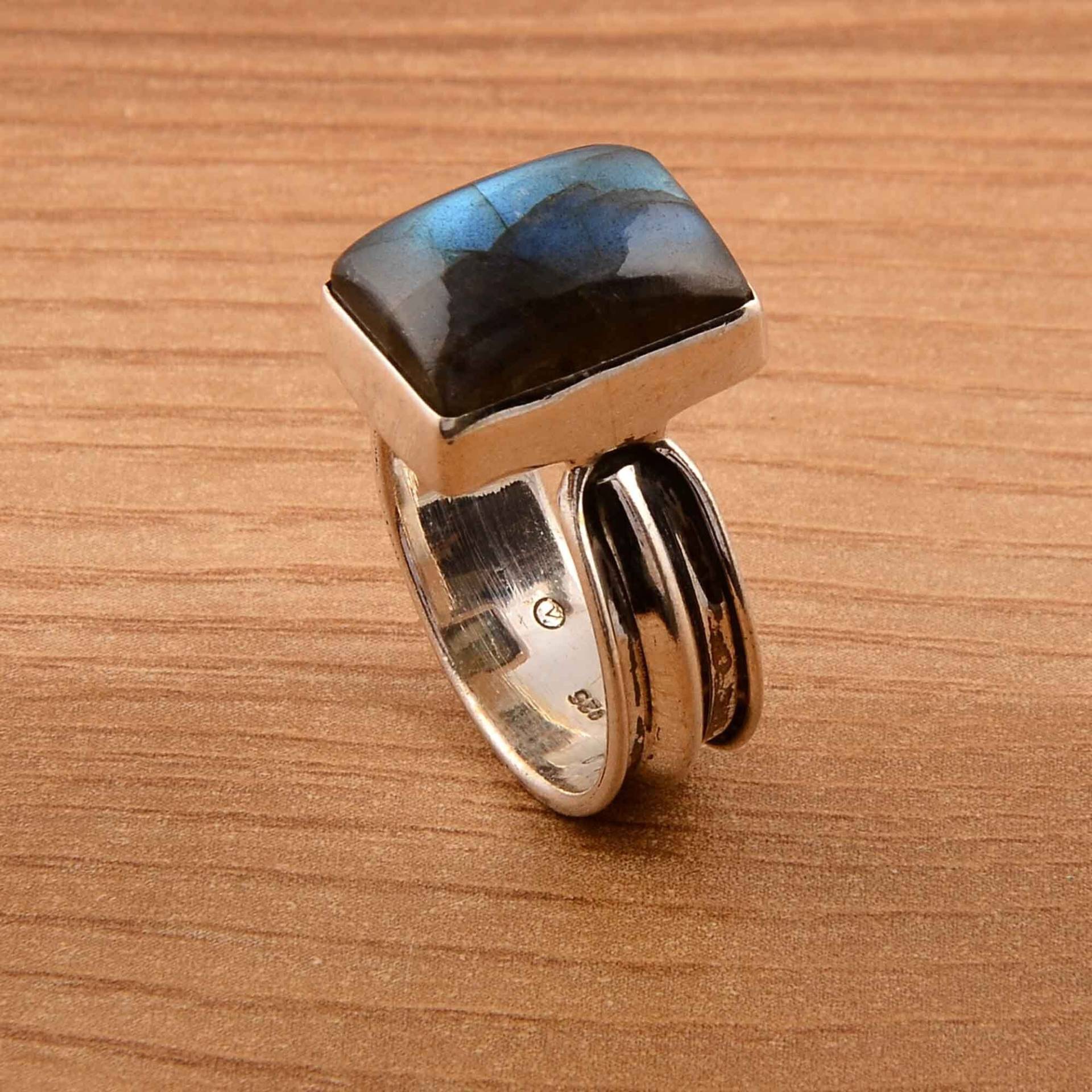 Noble Labradorit Edelstein Ring, 925 Sterling Silber August Birthstone Bringt Freude, Freundlichkeit Und Glück, Valentinstag Geschenke von Designsbynikhil