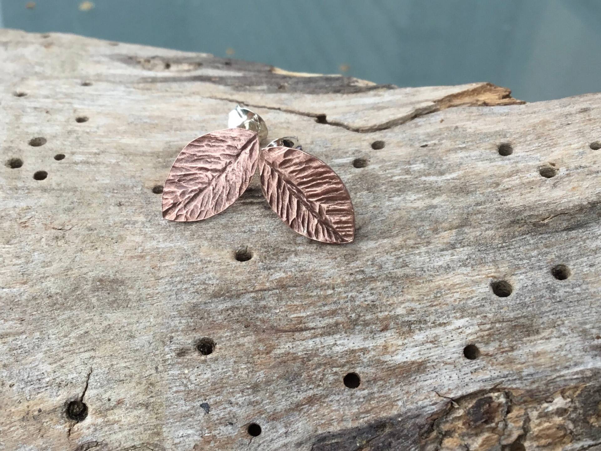 Blatt Kupfer Ohrringe, Blätter Reinem Ohrringe von Designvonmerrill