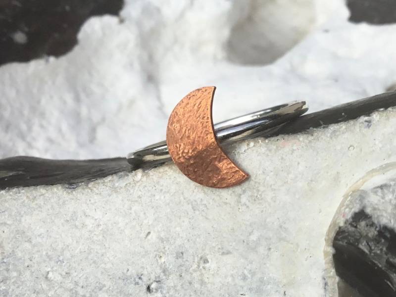 Halbmond Silber Ring, Mond Ring, Handgemacht Ring von Designvonmerrill