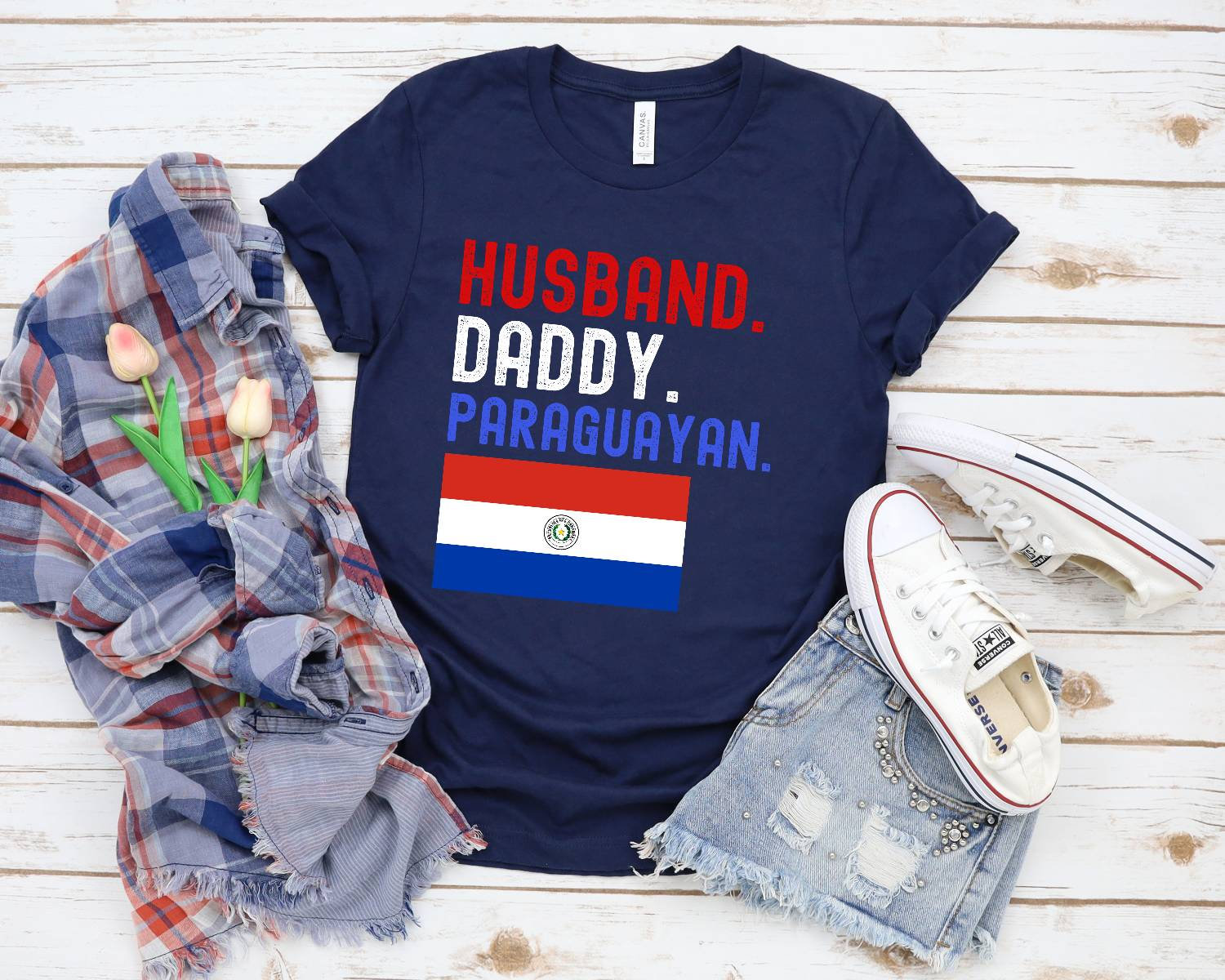 Paraguayer Papa Geschenke, Ehemann Paraguay Shirt, Flagge T-Shirt, Männer Tshirt, Geschenke Für Und von Designyouridea