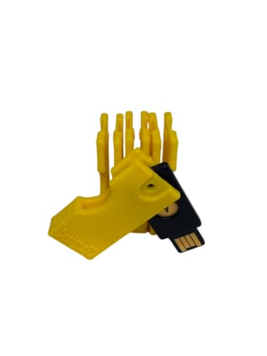 Designz3D Protector Flip Case Schlüsselanhänger Halter für Yubikey (4 Stück), gelb, 5 NFC von Designz3D