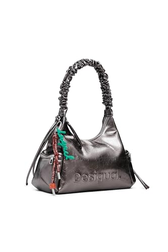 Desigual Schultertasche Montville Half Logo Shoulder Bag Brushed Silver mauve von Desigual
