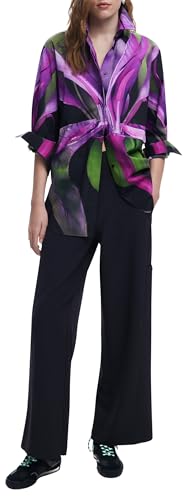 DESIGUAL CAMICIA MANICHE LUNGHE DONNA VIOLA von Desigual