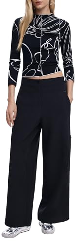 DESIGUAL T-SHIRT MANICHE CORTE DONNA NERO von Desigual