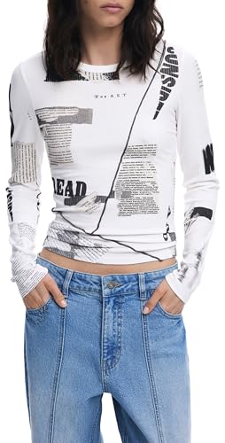 DESIGUAL T-SHIRT MANICHE LUNGHE DONNA BIANCO von Desigual