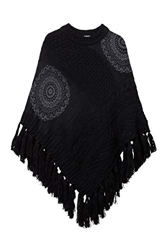 Desigual 19WAIF10 Poncho Frauen Schwarz Pz. von Desigual