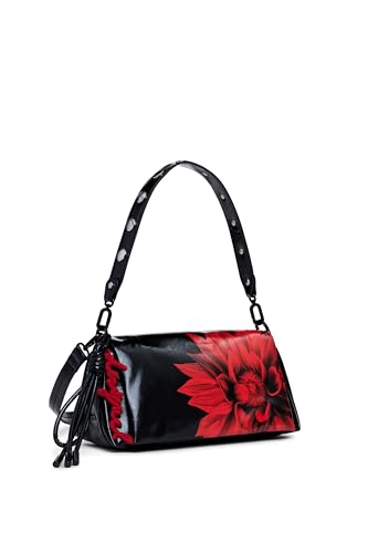 Desigual Schultertasche Umhängetasche Naron Flowerina Flap Bag Black schwarz von Desigual