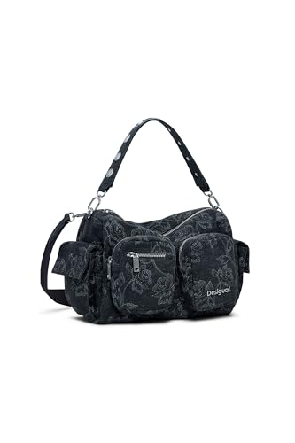 Desigual Schultertasche Umhängetasche Habana Whiskey Multipocket Hand Bag Black dunkelgrau von Desigual
