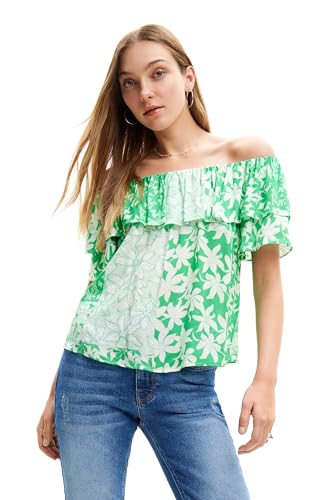 DESIGUAL T-SHIRT MANICHE CORTE DONNA VERDE von Desigual