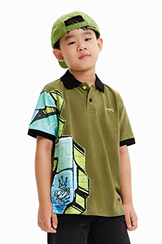 Desigual Boy's Mountain 4092 KAKI Polo Shirt, Green, 4 Years von Desigual