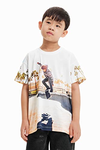 Desigual Boy's TS_Aqua 1000 Blanco Shirt, White, 10 Years von Desigual