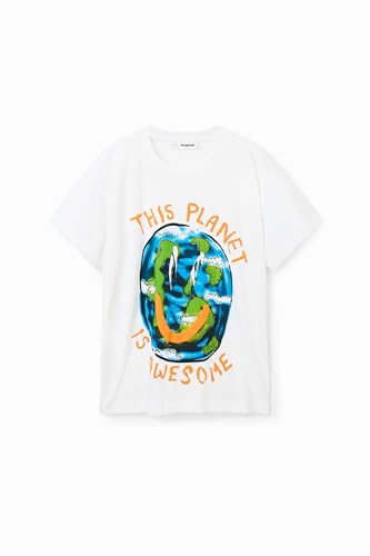 Desigual Boy's TS_Planet 1000 Blanco Shirt, White, 8 Years von Desigual