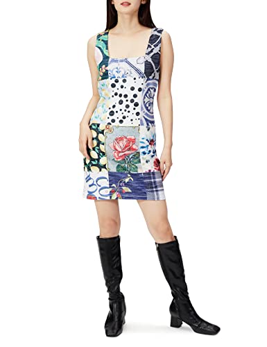 Desigual Damen 21wwvk90 Kleid, Weiß, 26 Kurz EU von Desigual