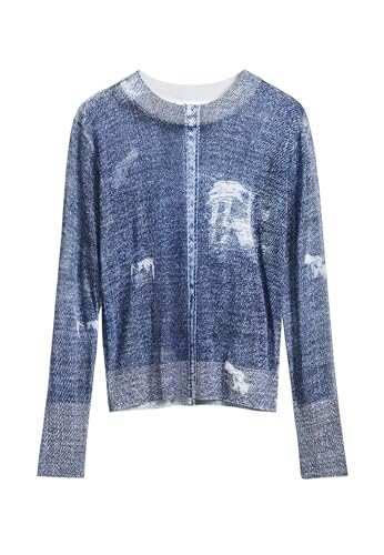 Desigual Damen 25SWJF07 Sweatshirt, Blue, L Desigual Damen 25SWJF07 Sweatshirt, Blue, L von Desigual