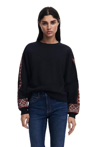 Desigual Damen 25SWSK43 Sweatshirt, Black, S Desigual Damen 25SWSK43 Sweatshirt, Black, S von Desigual