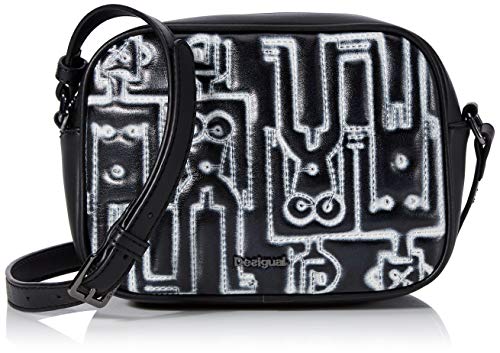 Desigual Damen Bag Robots Virginia Umhängetasche Schwarz (Negro) von Desigual