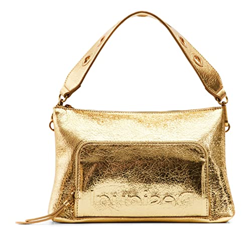 Desigual Damen Bag-half 22_dortmund BAG HALF LOGO 22 DORTMUND 9125 GOLD, Material Finishes, Einheitsgröße EU von Desigual