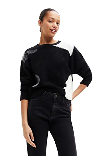 Desigual Damen Black Jers_mina 2000 Black Pullover Sweater, Schwarz, L EU von Desigual