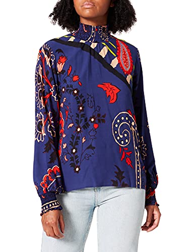 Desigual Damen Blus_cassidi Blouse, Blau, M EU von Desigual