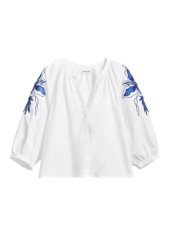 Desigual Damen Blus_cratos T-Shirt, weiß, Large Desigual Damen Blus_cratos T-Shirt, weiß, Large von Desigual