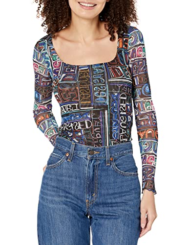 Desigual Damen Body_lettering 2000 Blouse, Schwarz, M EU von Desigual