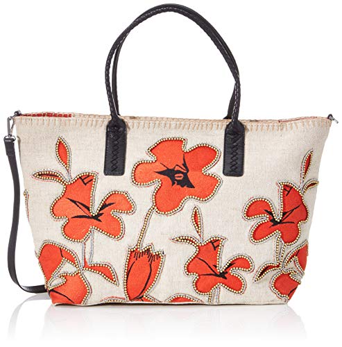 Desigual Damen Bols_Hibiscus Rock Holbox Henkeltasche Rot (Rojonanja) von Desigual