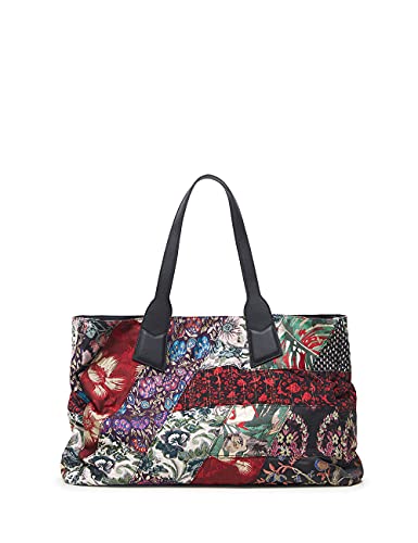 Desigual Damen Bols_nini Patch Shopper Bag, Schwarz, U EU von Desigual