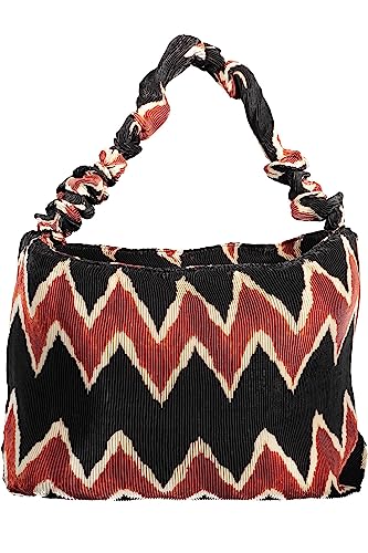 Desigual Damen Bols_zigzag Pleated Idome Umh ngetasche, Schwarz, Einheitsgröße EU von Desigual