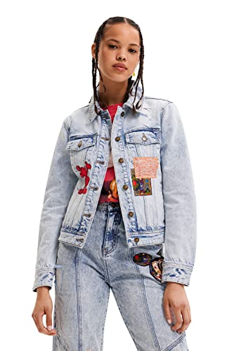 Desigual Damen Chaq_patch Mi, 5053 Denim JACKET, Blau, M EU von Desigual