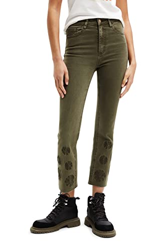 Desigual Damen Denim_unicorn, 4086 Dark Khaki, Jeans, Grün, 38 EU von Desigual