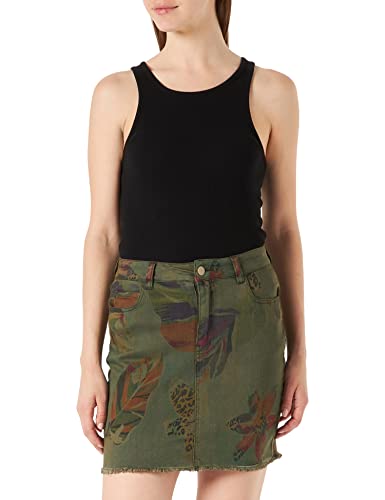 Desigual Damen Fal_davos Rock, Grün, 34 EU von Desigual